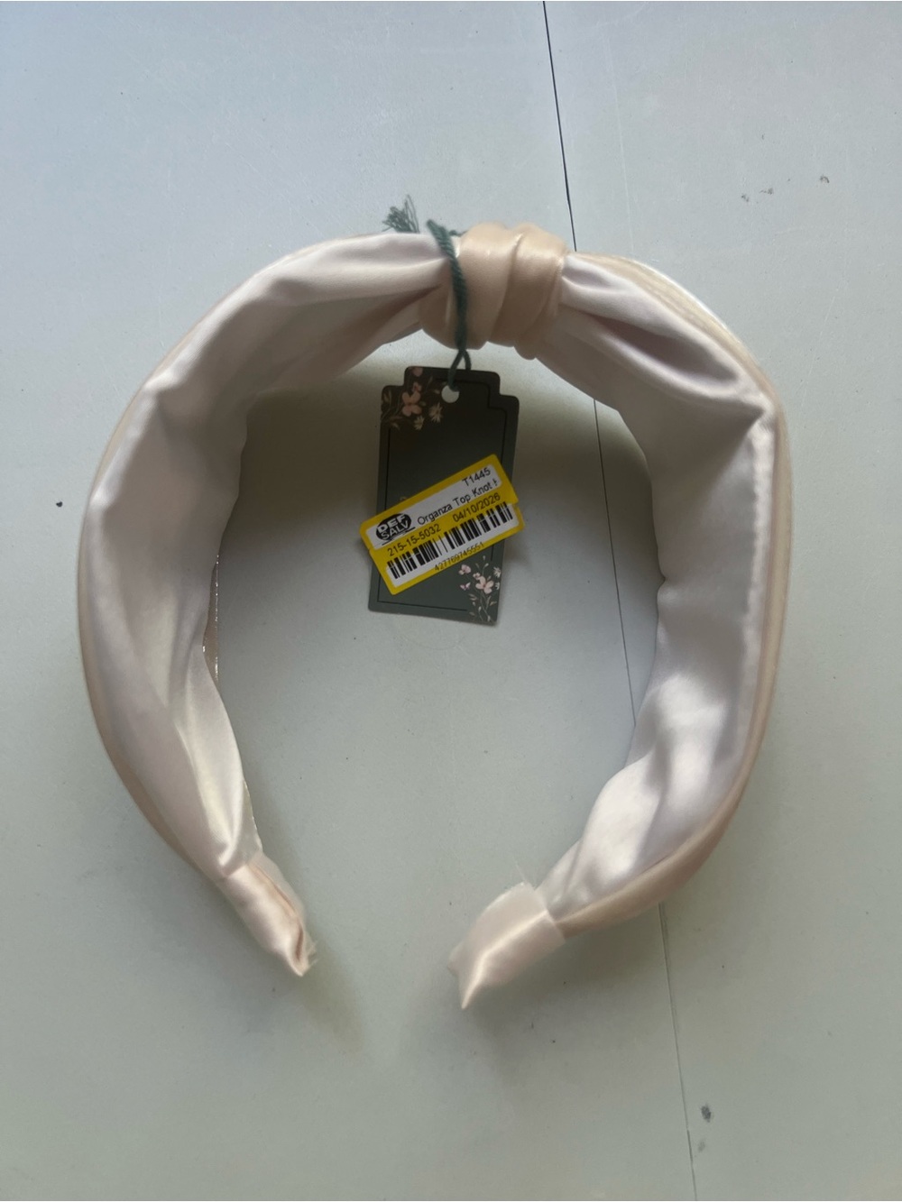 a new day Satin Knot Headband in Light Blush Pink